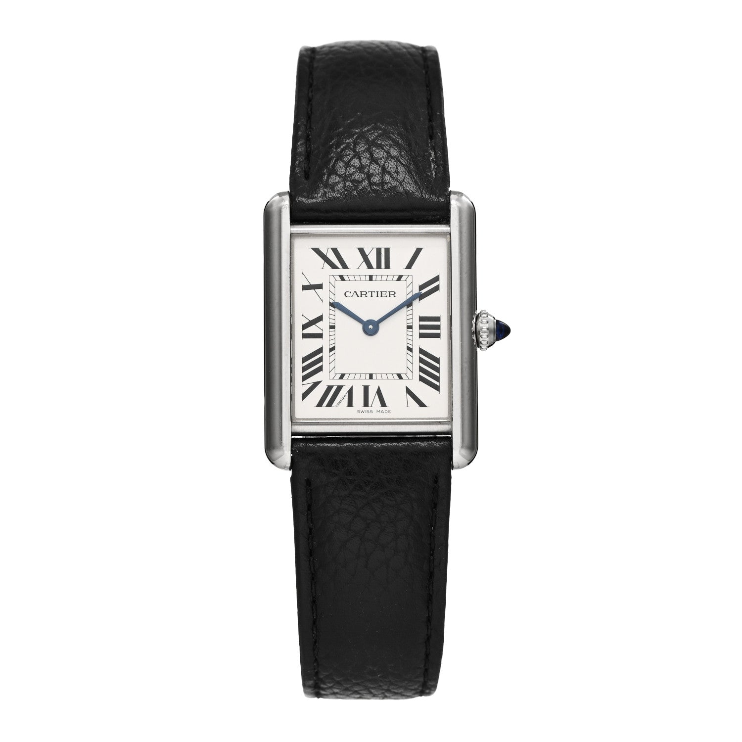 Cartier Stainless Steel Calfskin 25mm Must de Cartier Tank Quartz Watch 1 of 5