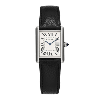 Cartier Stainless Steel Calfskin 25mm Must de Cartier Tank Quartz Watch 1 of 5