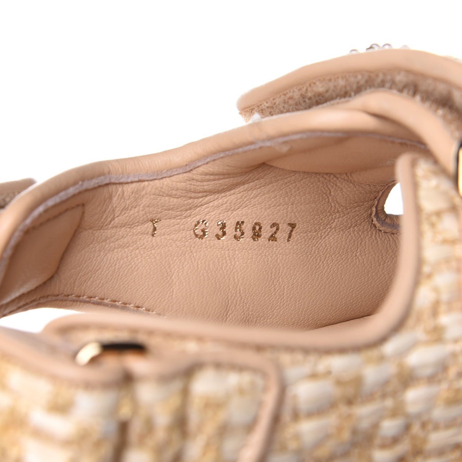 Chanel Braided Fabric Velcro Dad Sandals 35 Beige 10 of 11