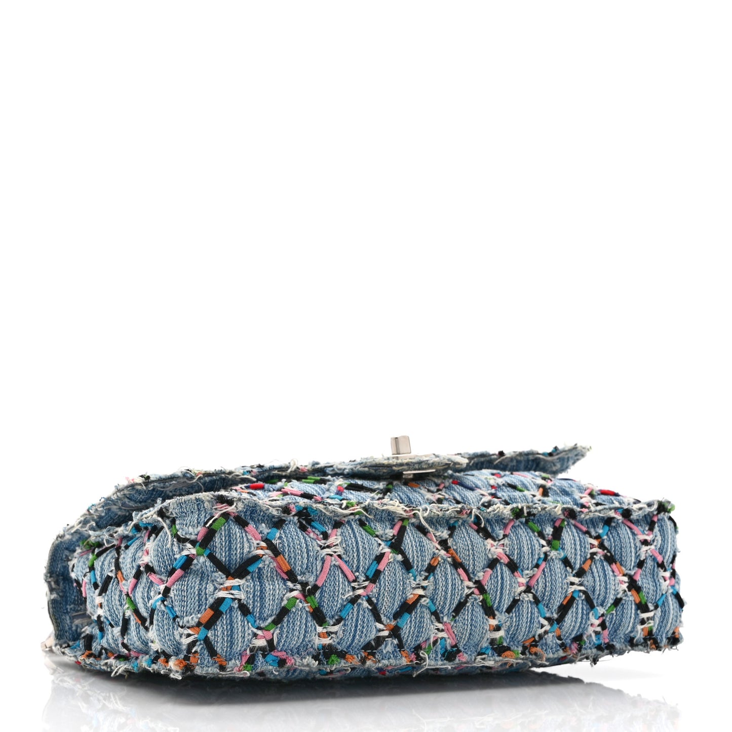 Woven Denim Medium Flap Multicolor