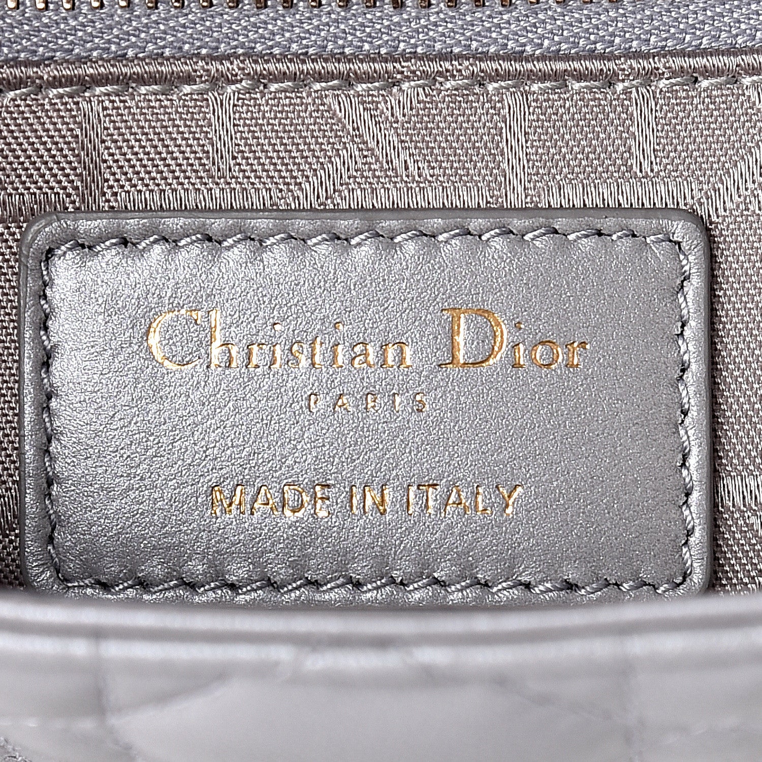 Christian Dior Metallic Lambskin Cannage Mini Lady Dior Grey 6 of 10