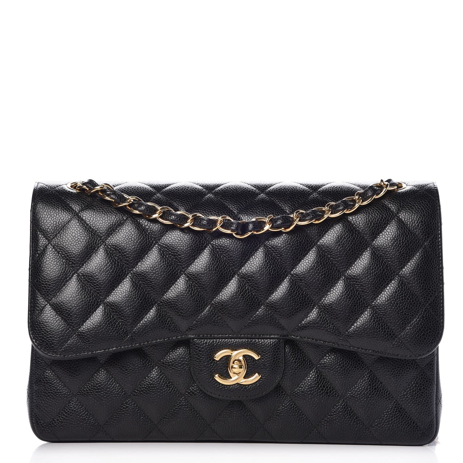 Chanel Caviar Quilted Jumbo Double Flap Black 1 of 9