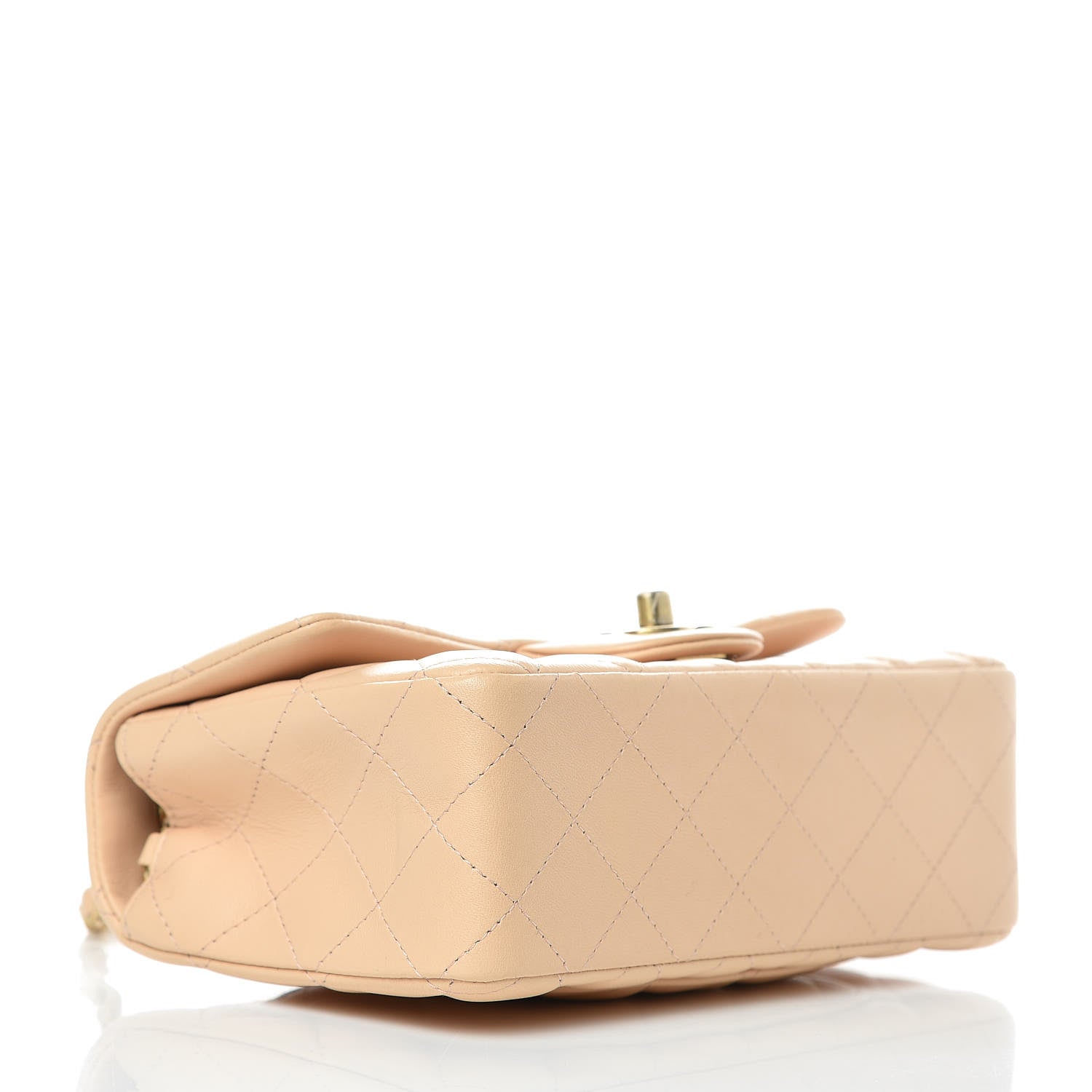 Chanel Lambskin Quilted Mini Rectangular Flap Beige 4 of 10