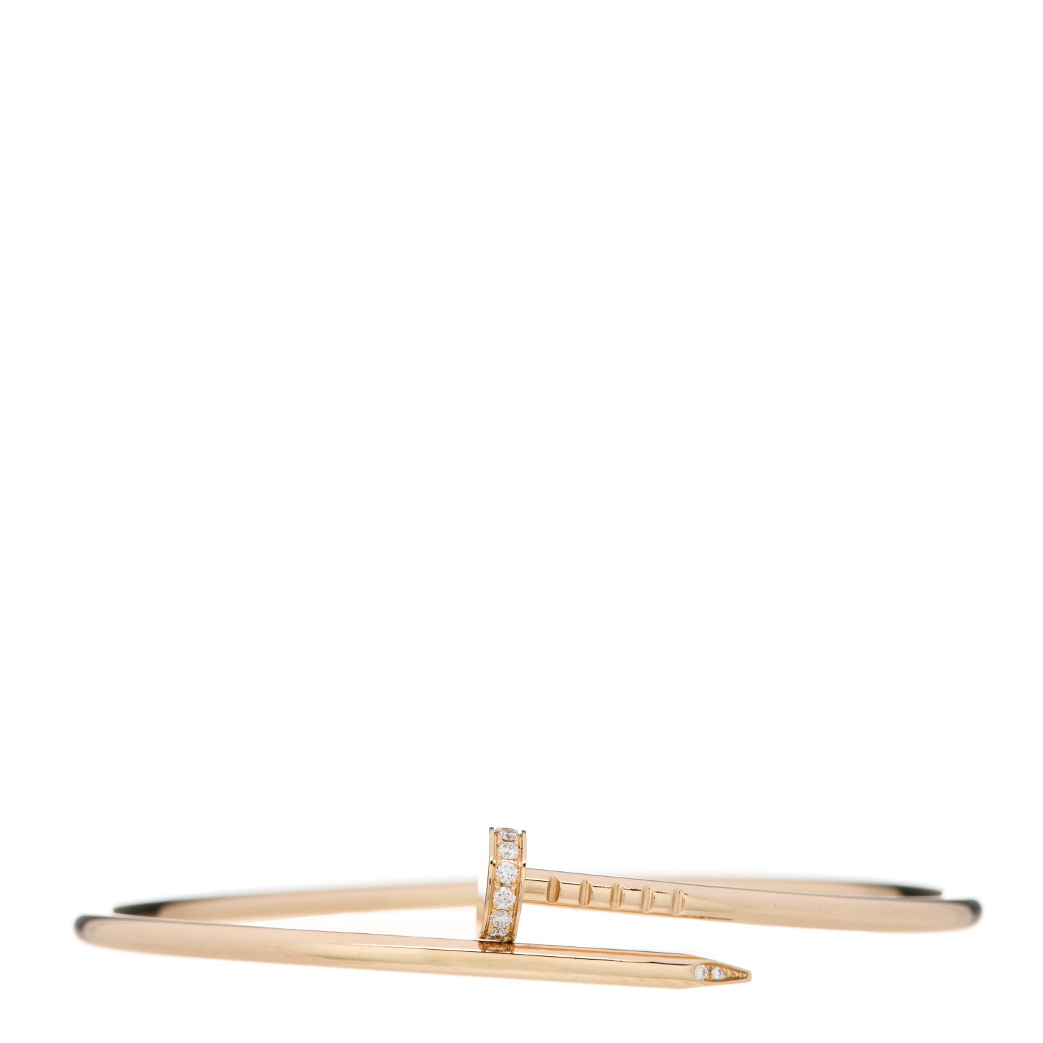 Cartier 18K Yellow Gold Diamond Small Juste Un Clou Bracelet 17 1 of 4