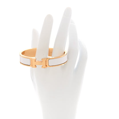 Hermes Enamel Narrow Clic Clac H Bracelet PM White 2 of 4