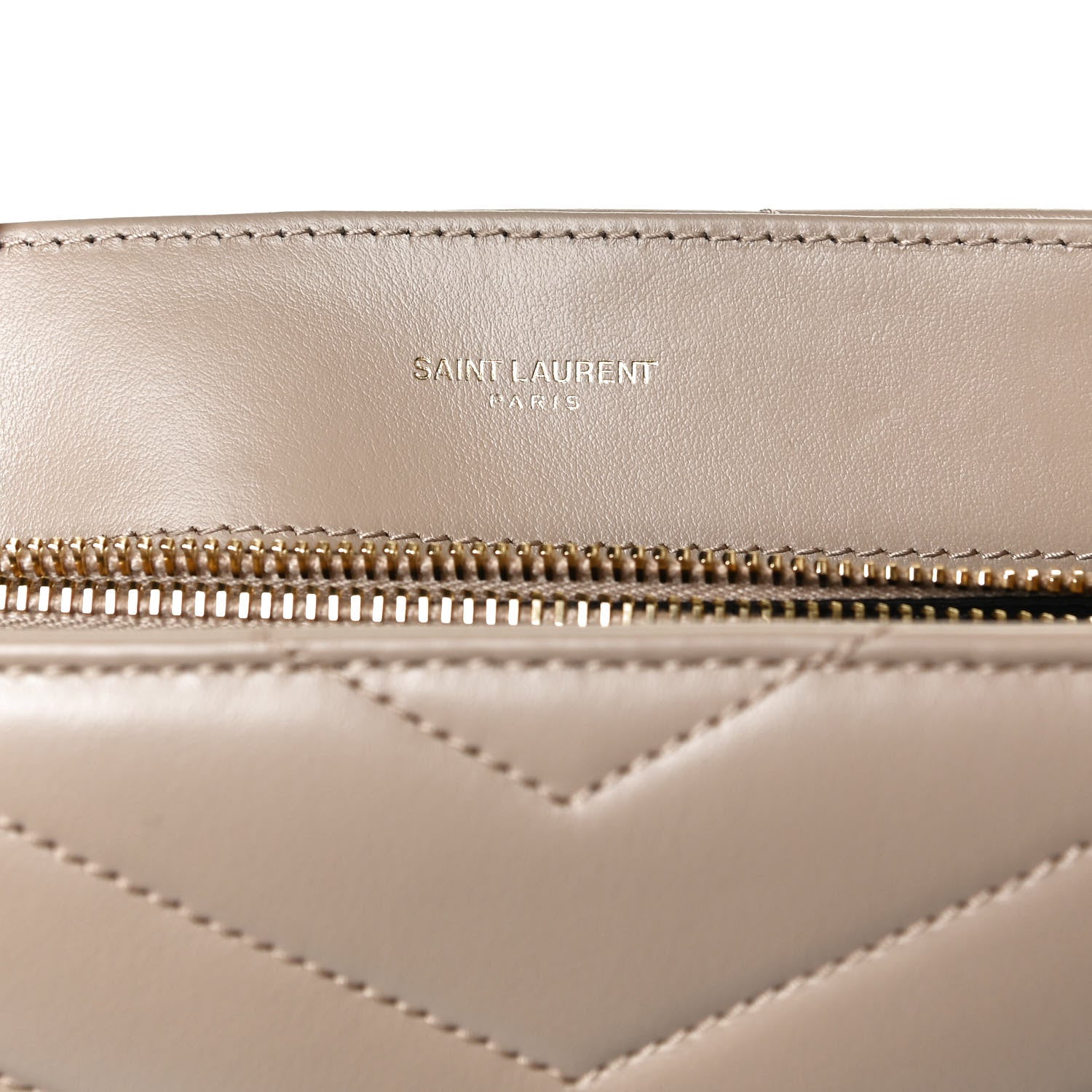 Saint Laurent Calfskin Y Quilted Monogram Small Loulou Chain Satchel Dark Beige 6 of 16
