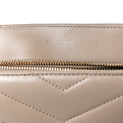 Saint Laurent Calfskin Y Quilted Monogram Small Loulou Chain Satchel Dark Beige 6 of 16