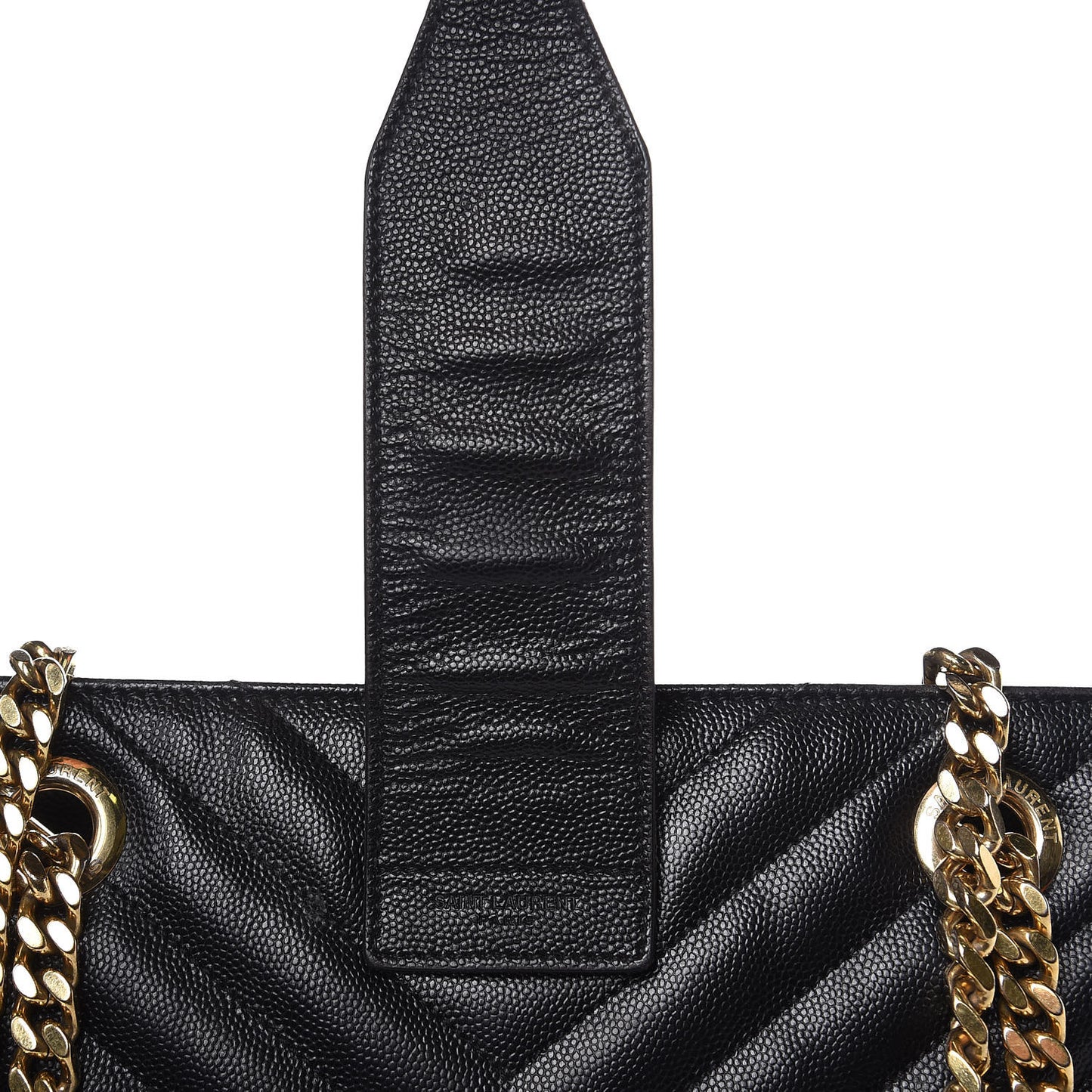 Grain De Poudre Matelasse Chevron Monogram Shopping Bag Black