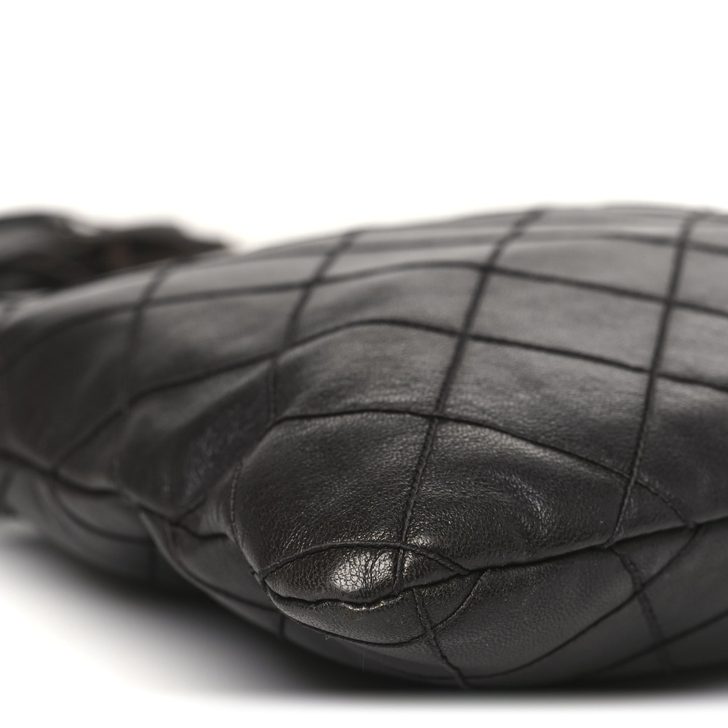 Lambskin Quilted Tassel Shoulder Bag Brown