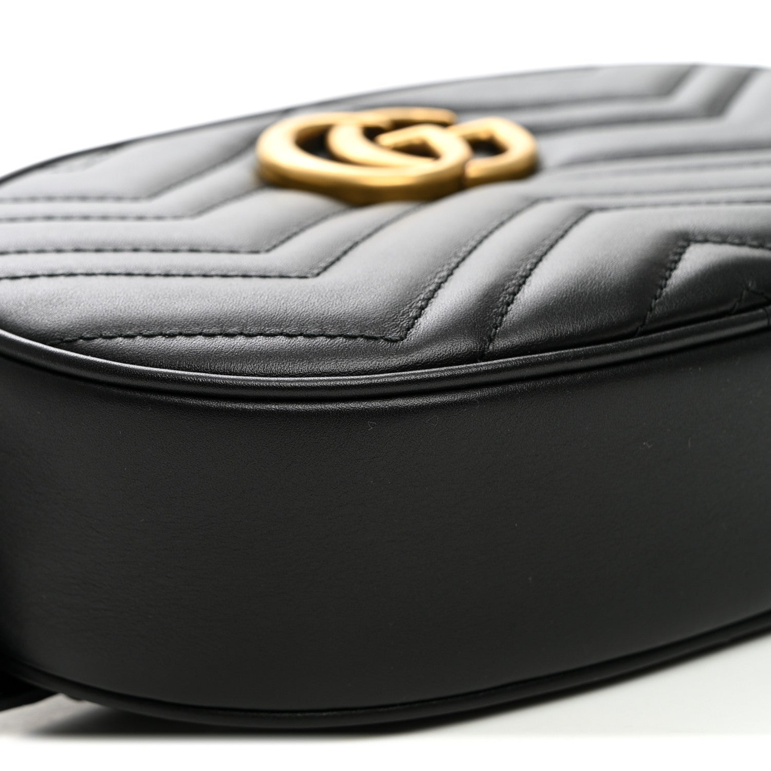 Gucci Calfskin Matelasse GG Marmont Belt Bag 85 34 Black 9 of 10