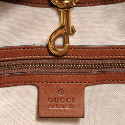 Gucci Washed Calfskin Horse-Heads Medium Ribot Tote Brown 6 of 7