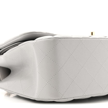 Chanel Caviar Quilted Jumbo Double Flap Grey 9 of 10