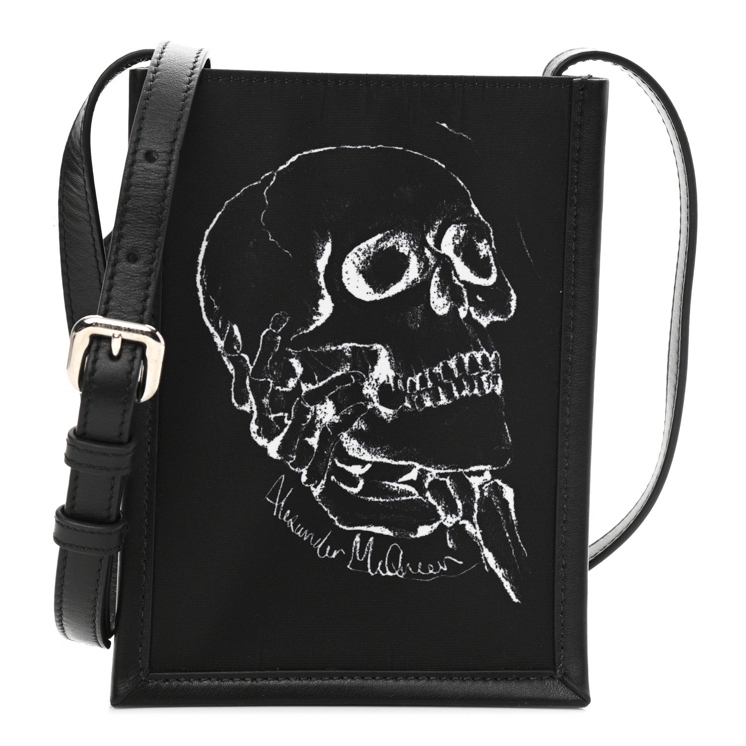 Alexander McQueen Calfskin Nylon Mini Skull Crossbody Bag Black 1 of 9