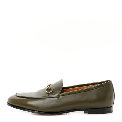 Gucci Calfskin Womens Jordaan Loafers 38.5 Luscious Green 1 of 9