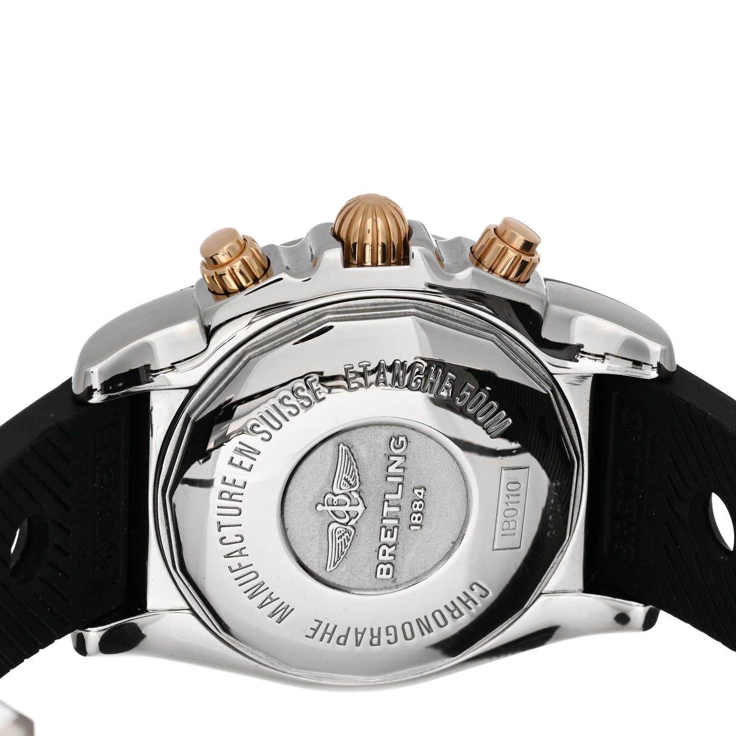 Stainless Steel 18K Yellow Gold Rubber 44mm Chronomat Automatic Watch Black IB011012/B968
