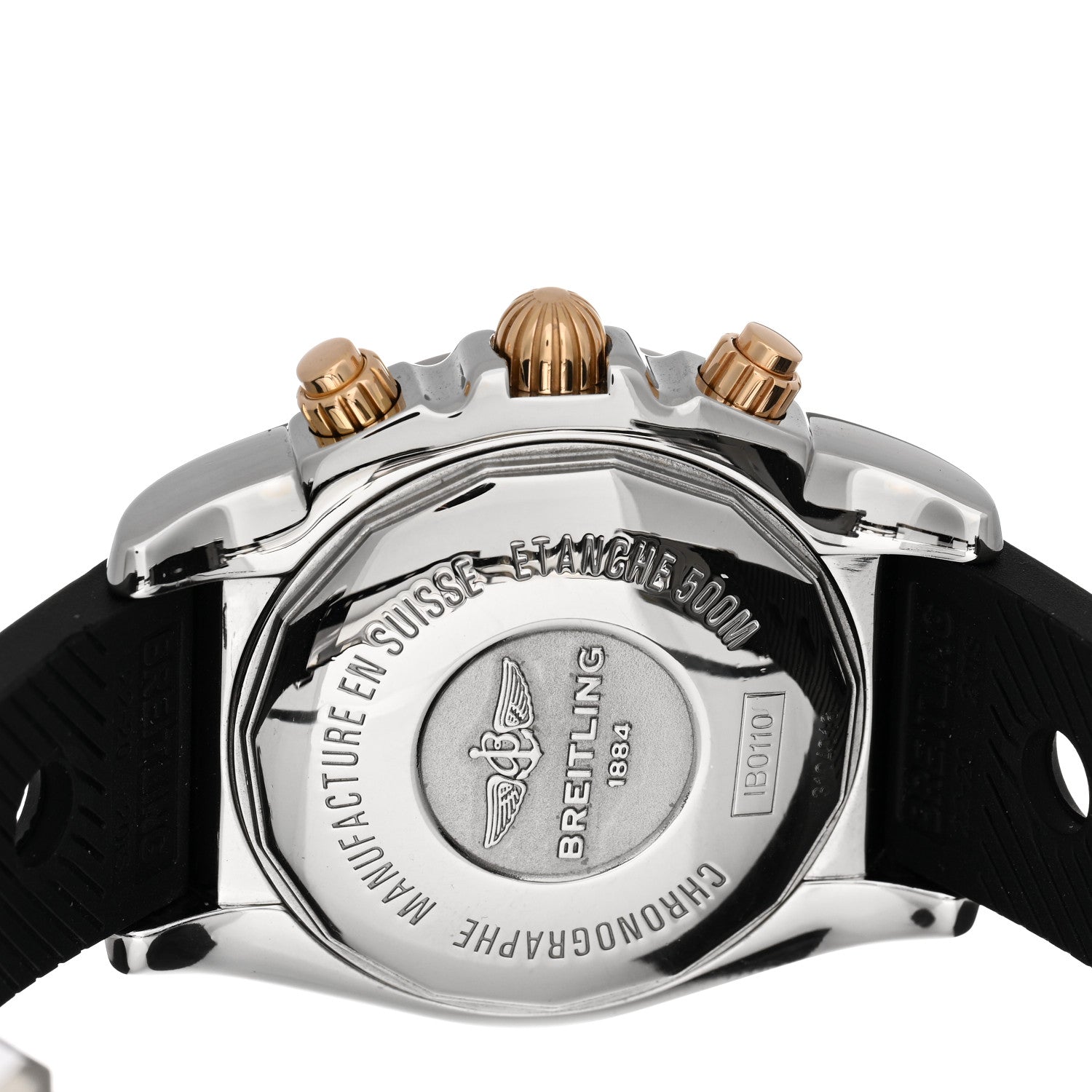 Breitling Stainless Steel 18K Yellow Gold Rubber 44mm Chronomat Automatic Watch Black IB011012/B968 4 of 4