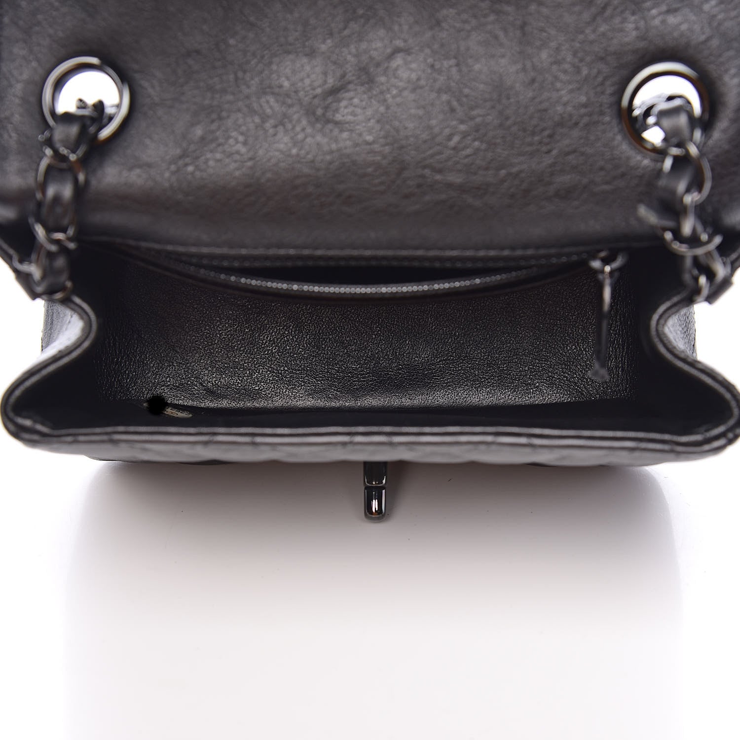 Chanel Crumpled Calfskin Quilted Mini Square Flap So Black 5 of 10