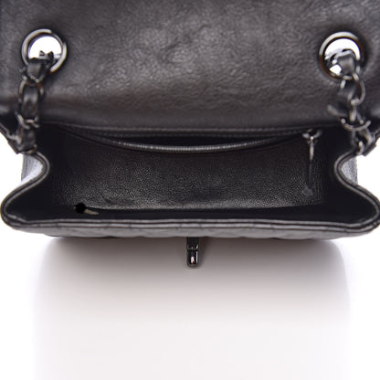 Chanel Crumpled Calfskin Quilted Mini Square Flap So Black 5 of 10