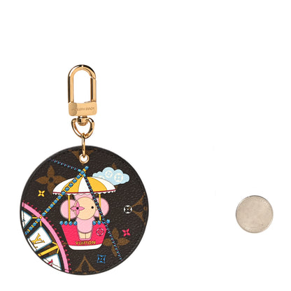 Louis Vuitton Monogram 2020 Christmas Animation Big Wheel Bag Charm Key Ring Rose Ballerine 2 of 5