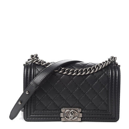Chanel Lambskin Stitch Quilted Medium Boy Flap Black 1 of 14