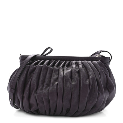 Mansur Gavriel Calfskin Pleated Balloon Bag Eggplant 1 of 11