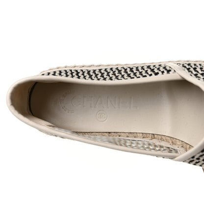 Chanel Mesh Grosgrain CC Espadrilles 39 Beige Black 8 of 8