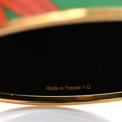 Hermes Enamel Printed Mega Wide Astrologie Bracelet 65 Vert Fluo Rose Indien Cobalt 8 of 9