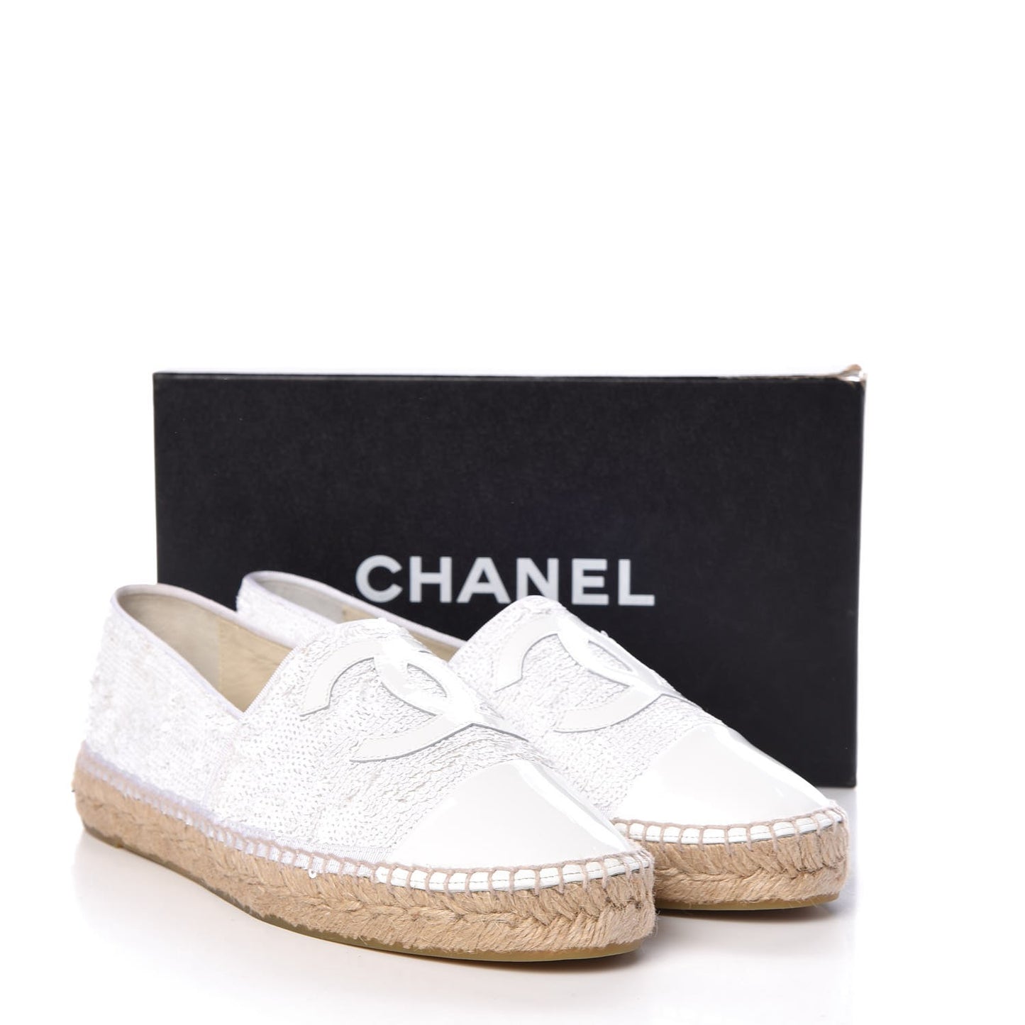 Patent Sequin CC Espadrilles 42 White