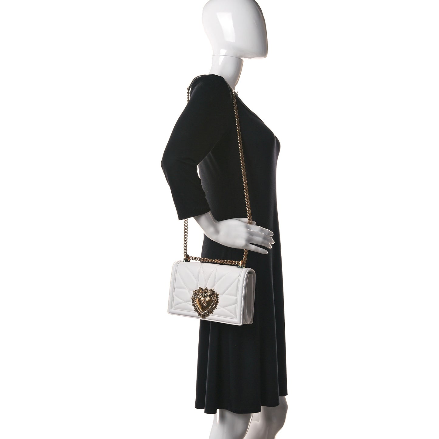 Calfskin Medium Devotion Crossbody Bag White