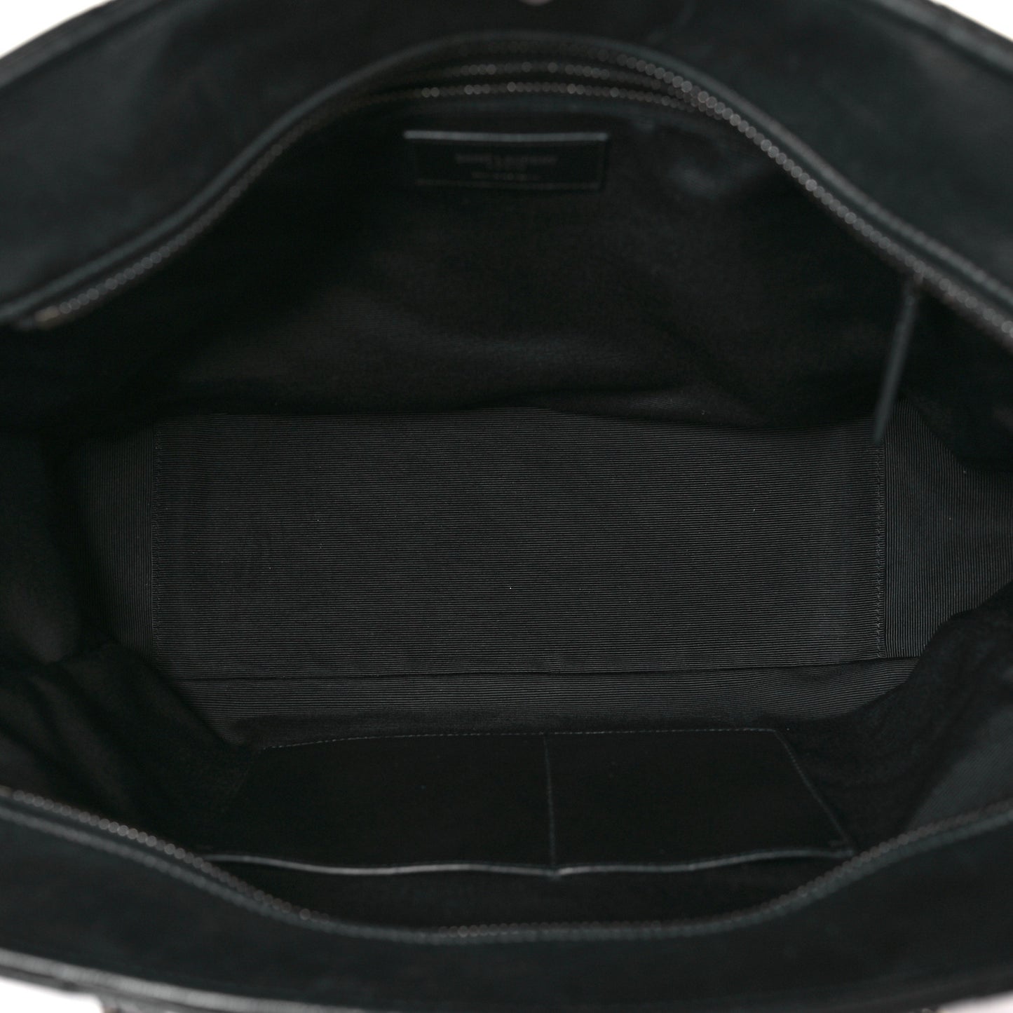 Sheepskin Matelasse Chevron Large Monogram Shopping Bag Black