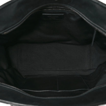 Saint Laurent Sheepskin Matelasse Chevron Large Monogram Shopping Bag Black 5 of 9