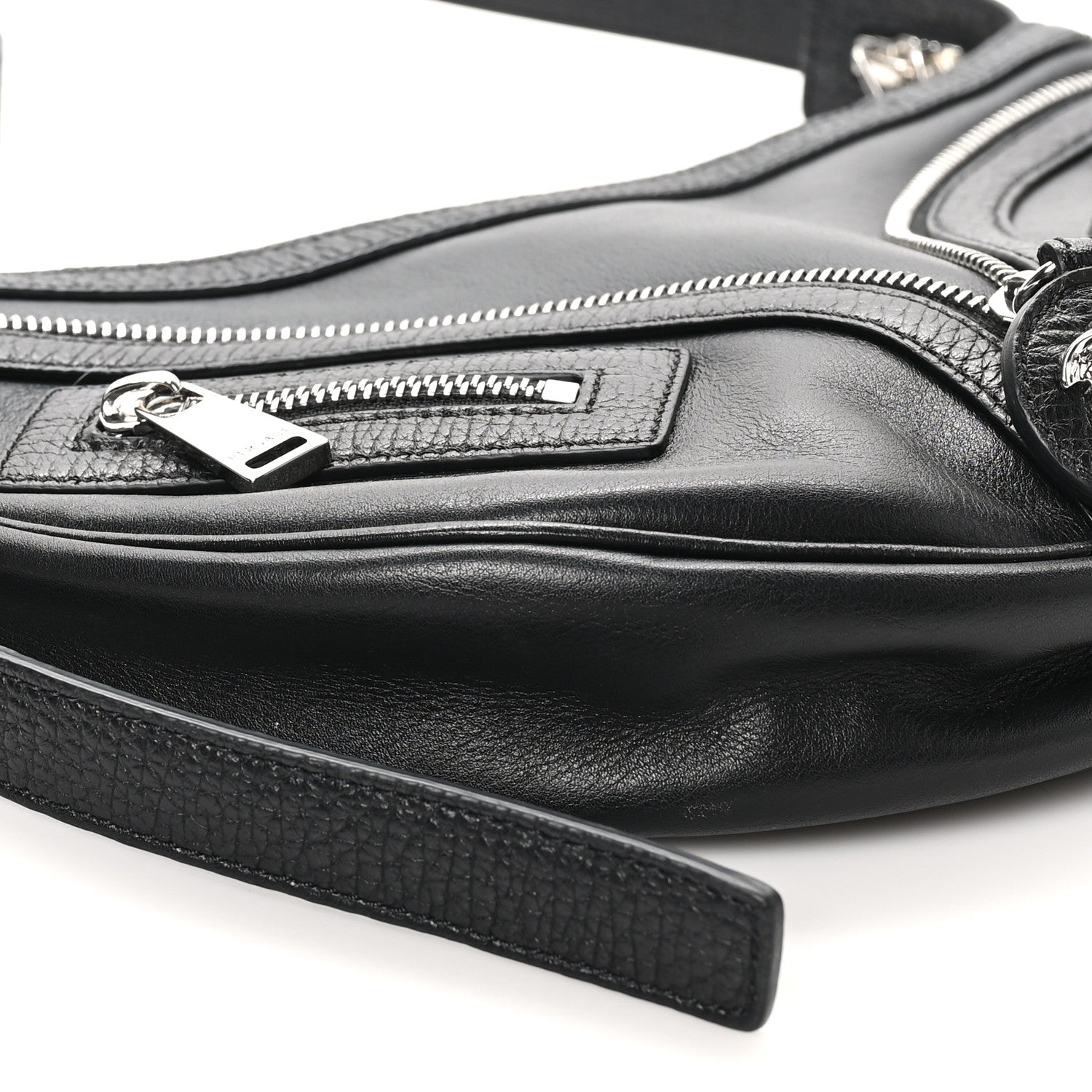 Versace Calfskin Small Repeat Zip Hobo Black 8 of 9