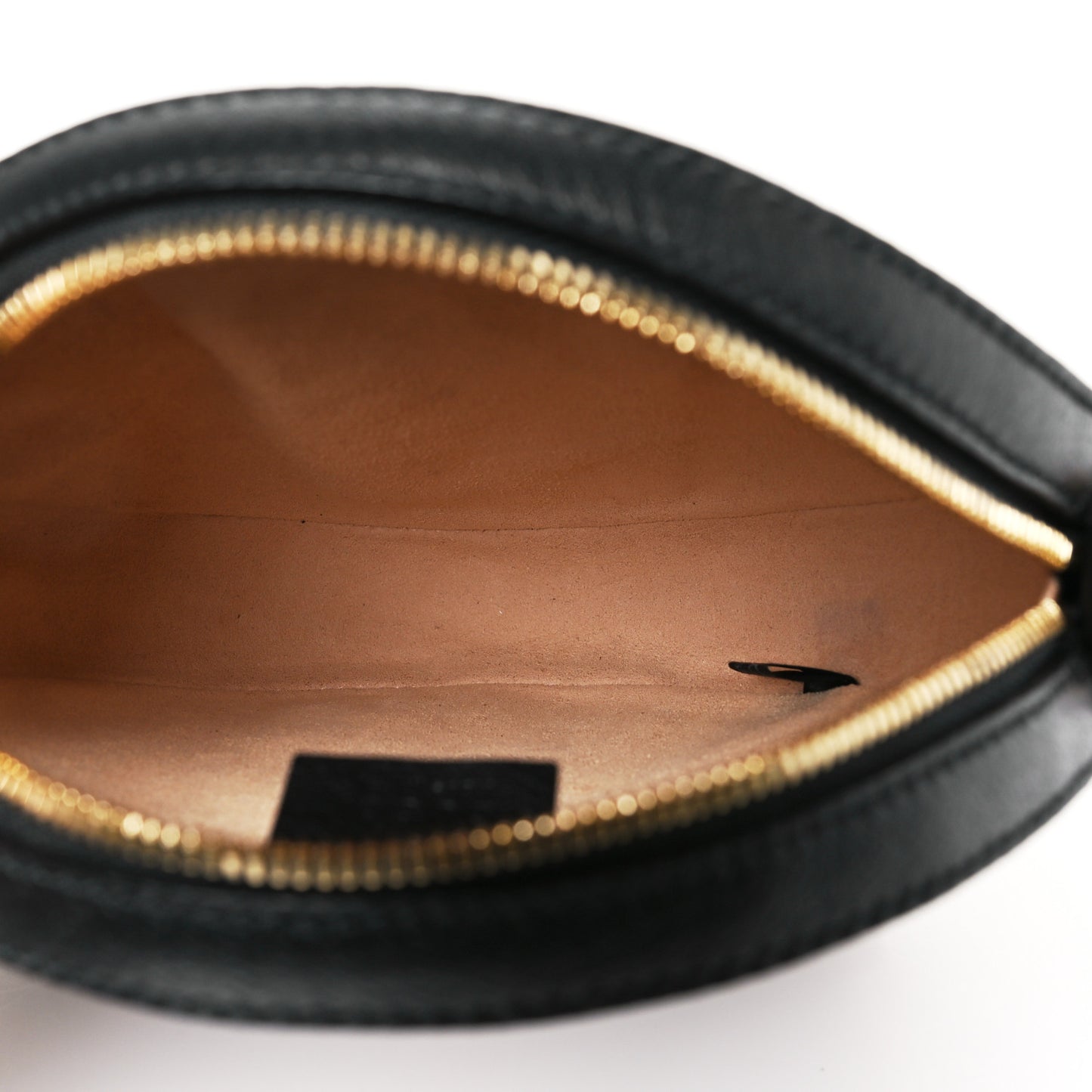 Grained Calfskin Web Mini Ophidia Round Shoulder Bag Black