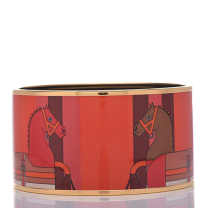 Hermes Enamel Printed Nouveau Rocabar Extra Wide Bracelet 70 3 of 6