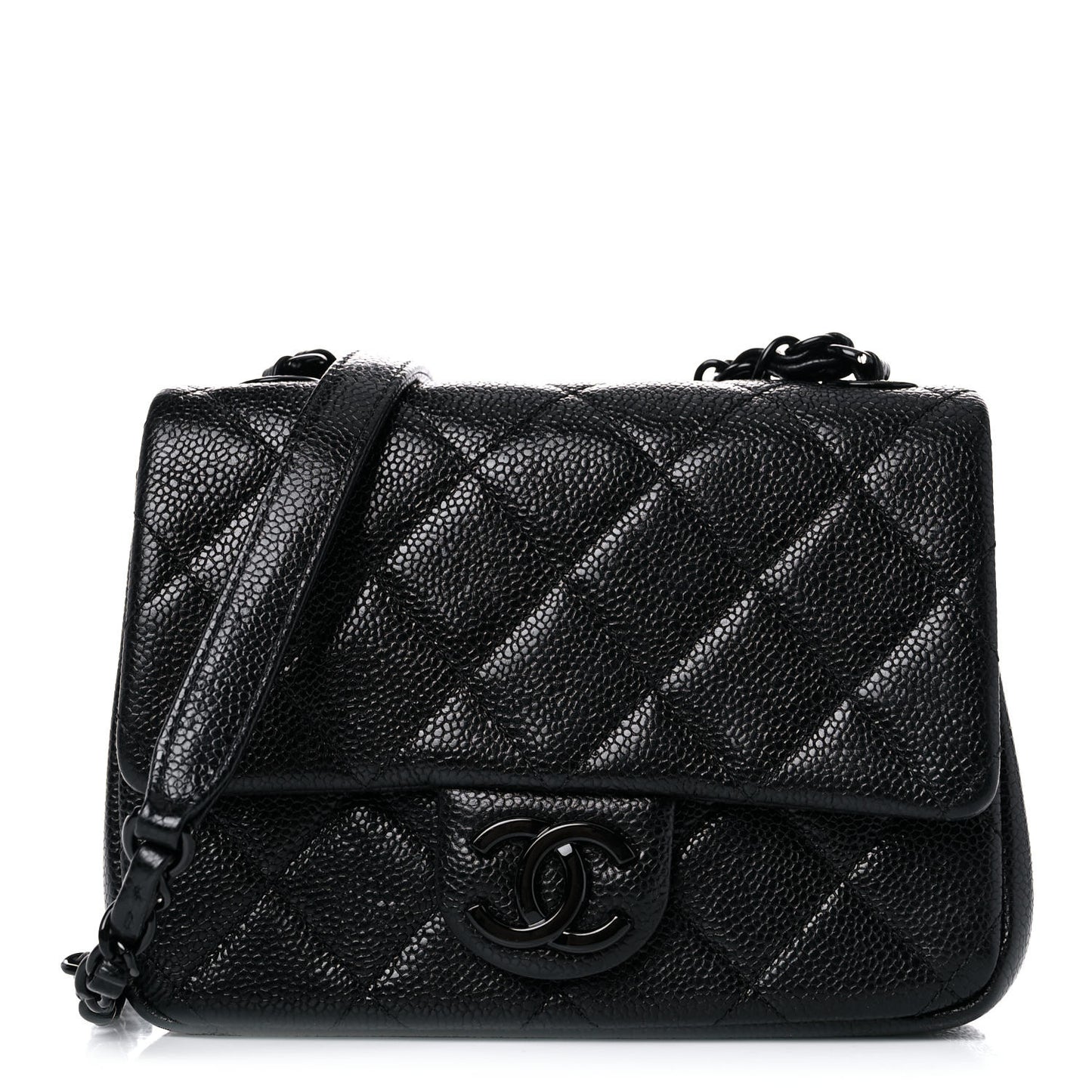 Caviar Quilted Incognito Mini Square Flap Black