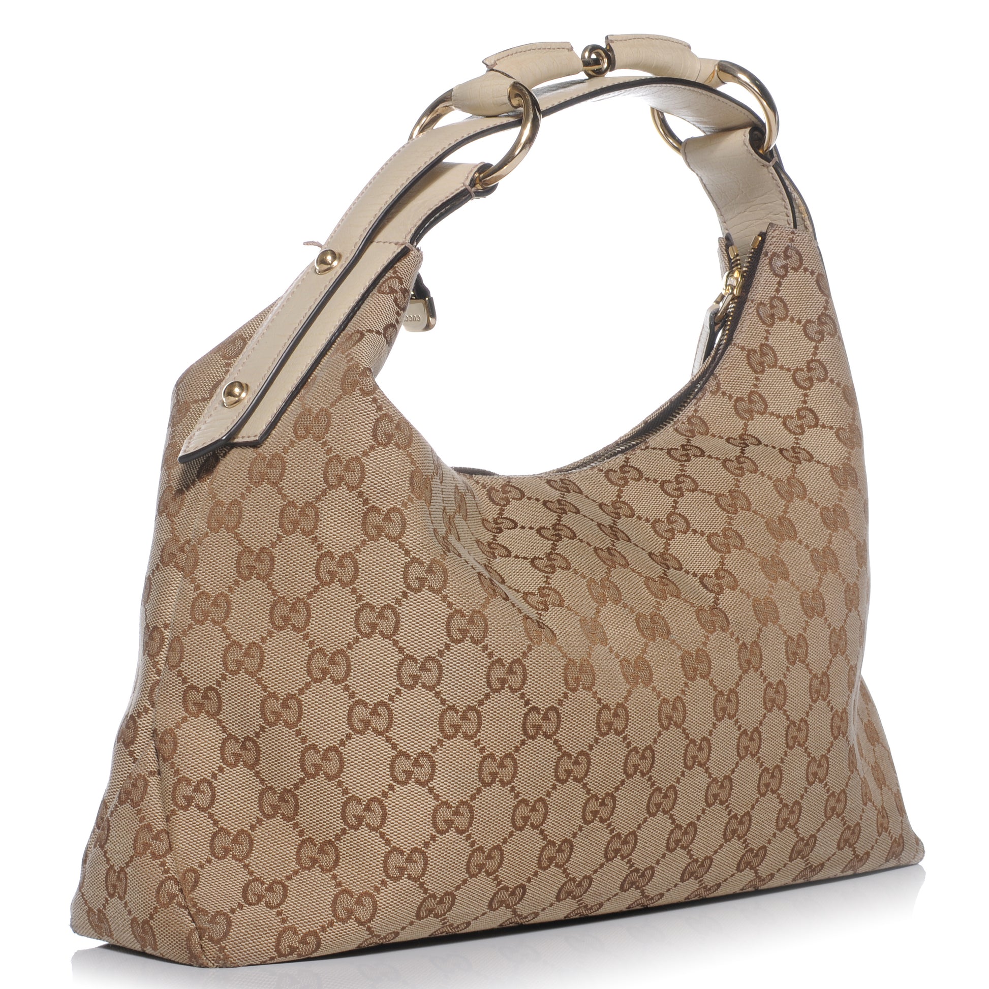 Gucci Monogram Medium Horsebit Chain Hobo White 3 of 9