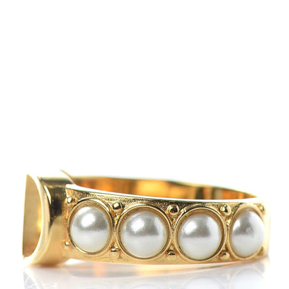Christian Dior Metal Pearl 30 Montaigne Ring L Gold 3 of 4