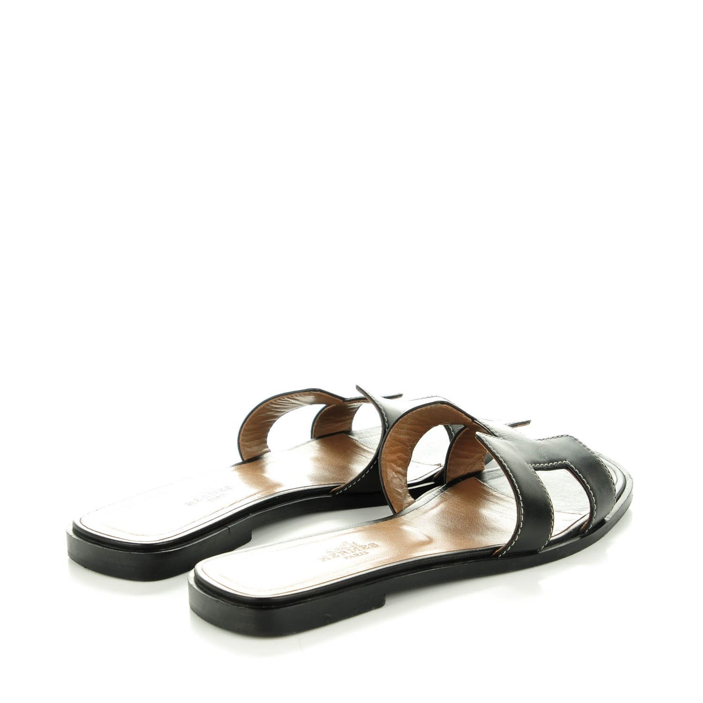 Box Calfskin Oran Sandals 37 Black