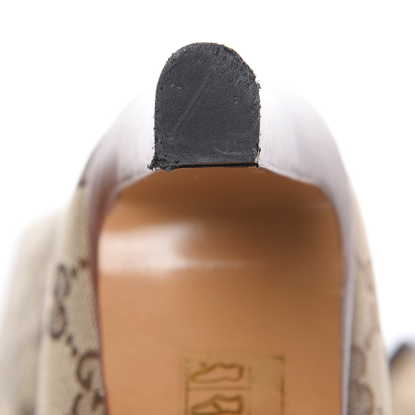 Monogram Lisa Mid Heel Boots 37 Beige Ebony