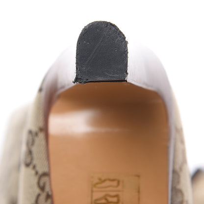 Gucci Monogram Lisa Mid Heel Boots 37 Beige Ebony 7 of 7