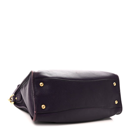 Prada Vitello Daino Shopping Satchel Uva 4 of 12