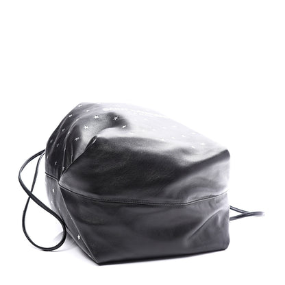 Saint Laurent Lambskin Star Printed Teddy Drawstring Bag Black 4 of 12