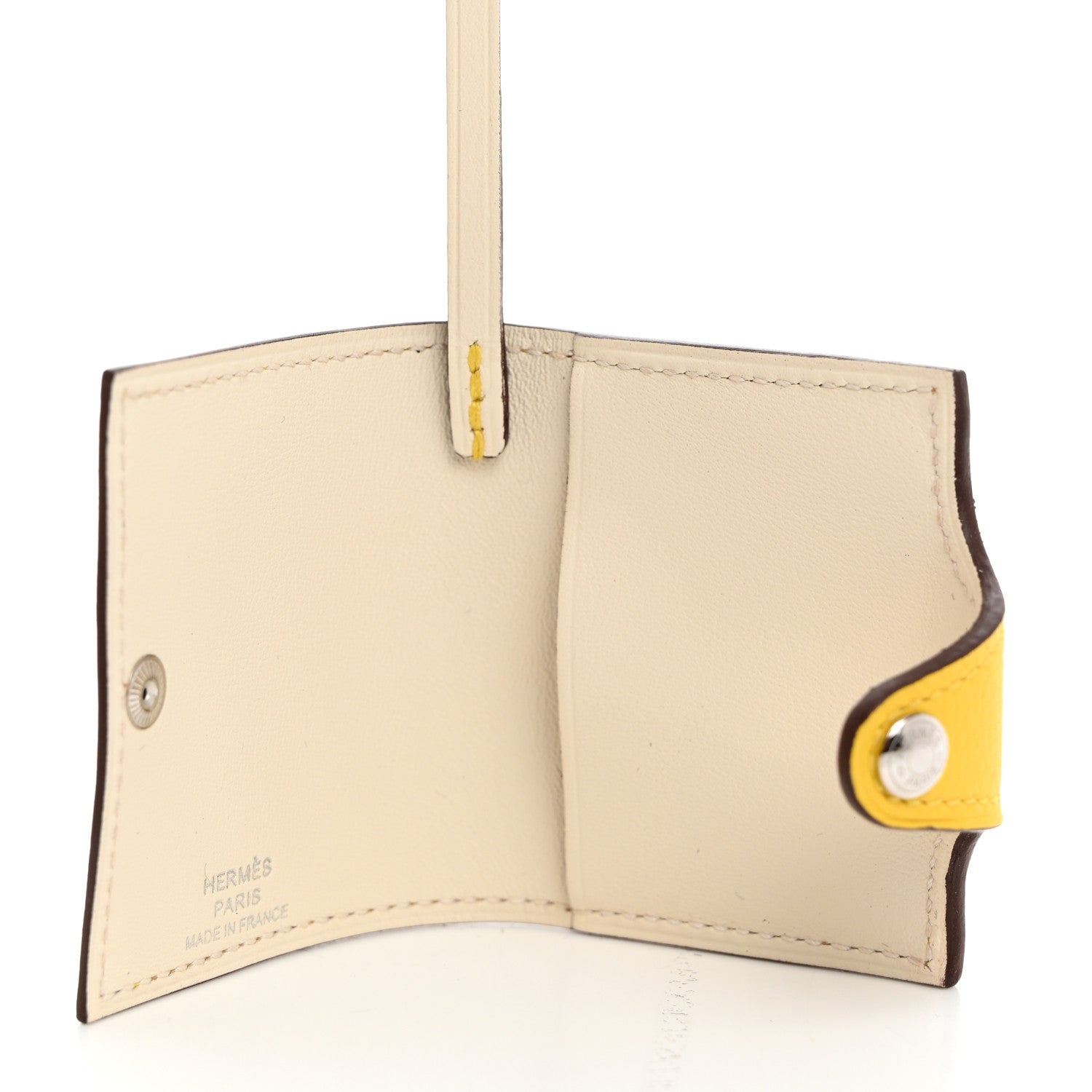 Hermes Evercolor Swift Verso Ulysse Nano Bag Charm Jaune de Naples Nata 3 of 5