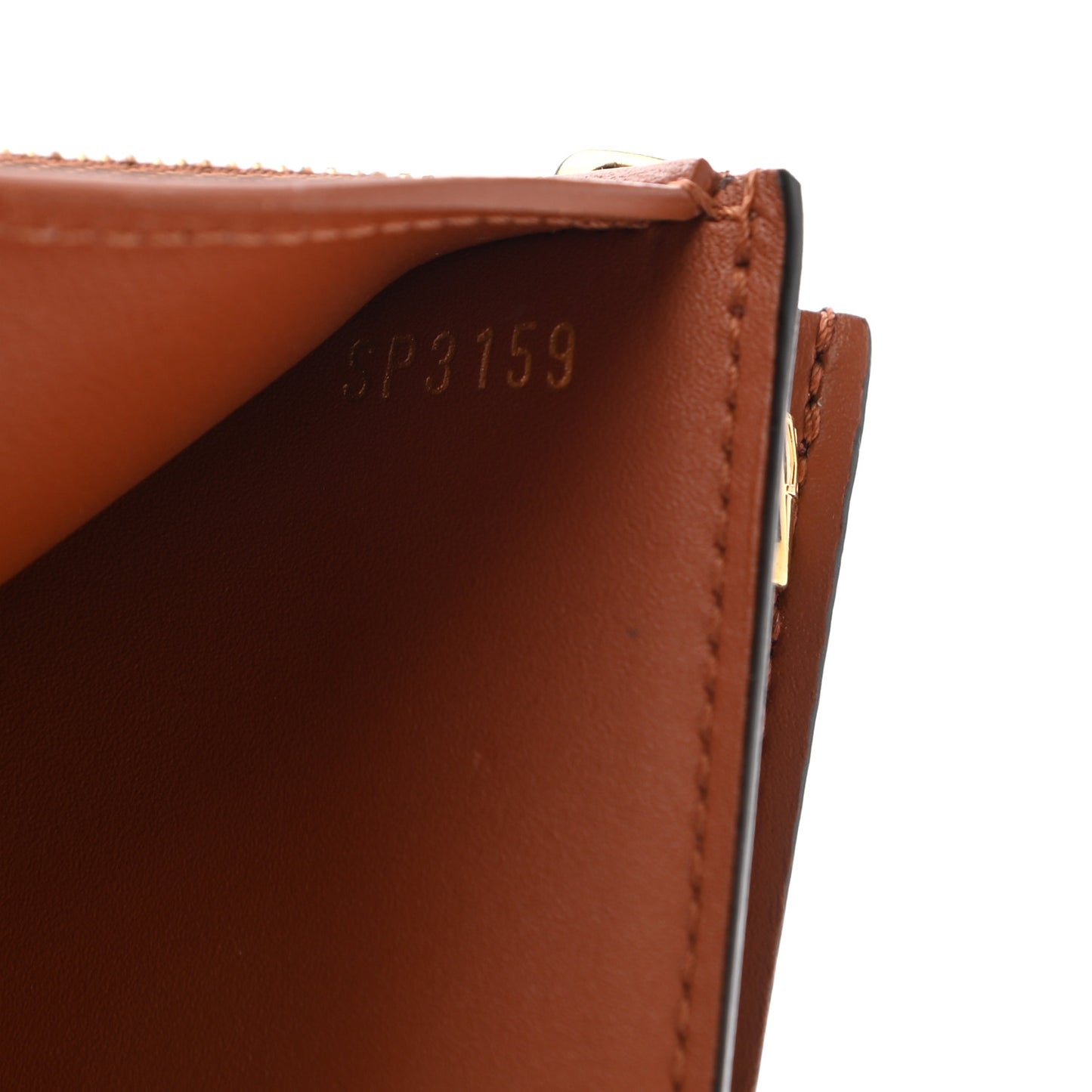 Monogram Flower Lock Compact Wallet Caramel