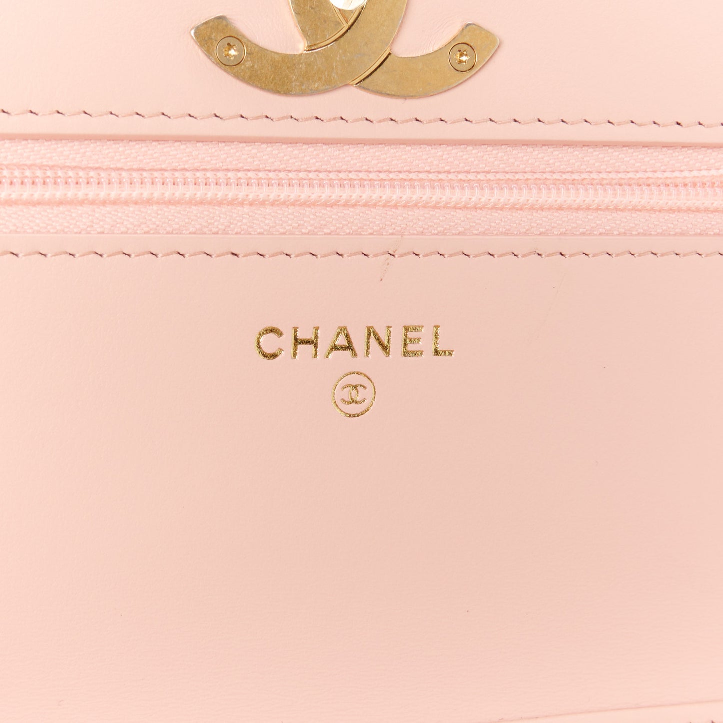 Caviar Quilted Camellia Wallet On Chain WOC Light Pink