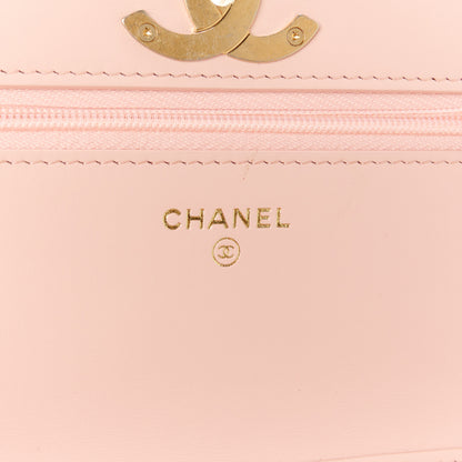 Chanel Caviar Quilted Camellia Wallet On Chain WOC Light Pink 6 of 12