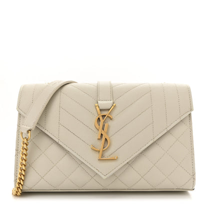 Saint Laurent Grain De Poudre Textured Mixed Matelasse Triquilt Small Monogram Satchel Crema Soft 1 of 11