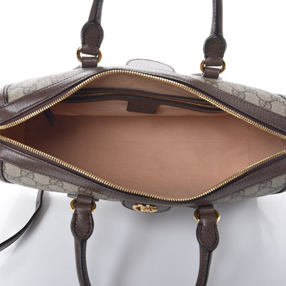 Gucci GG Supreme Monogram Web Medium Ophidia Boston Brown 6 of 9