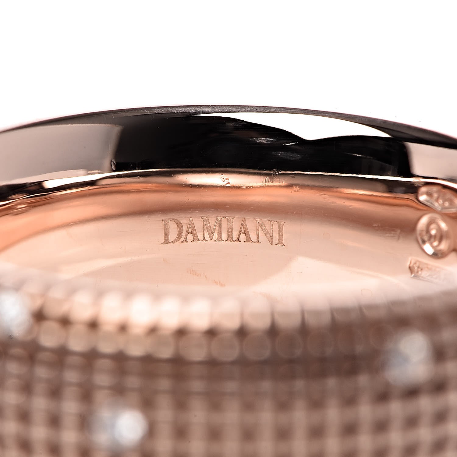 Damiani 18K Pink Gold Diamond 7.5mm Metropolitan Band Ring 57 8 4 of 6