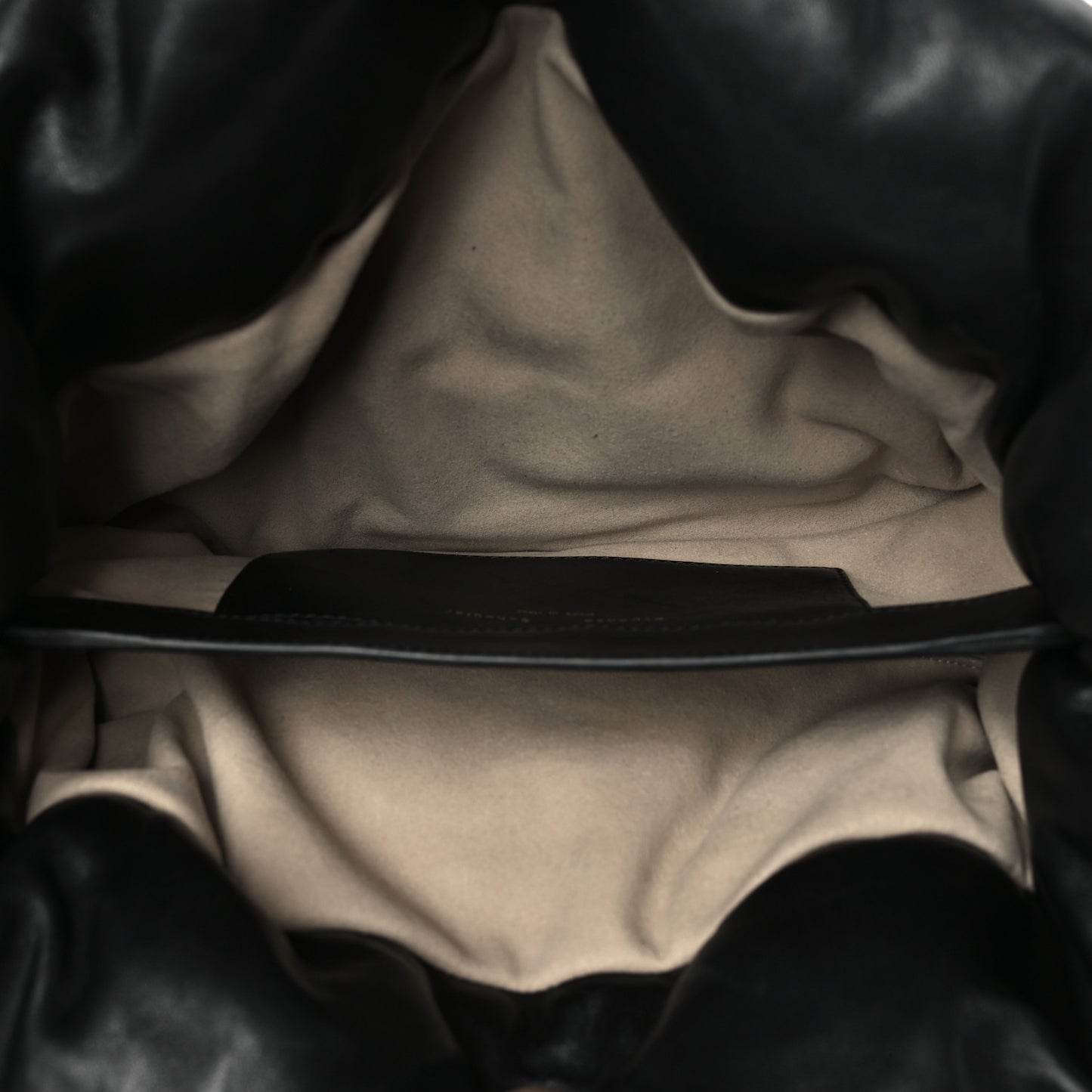 Lambskin Puffy Tobo Chain Shoulder Bag Black